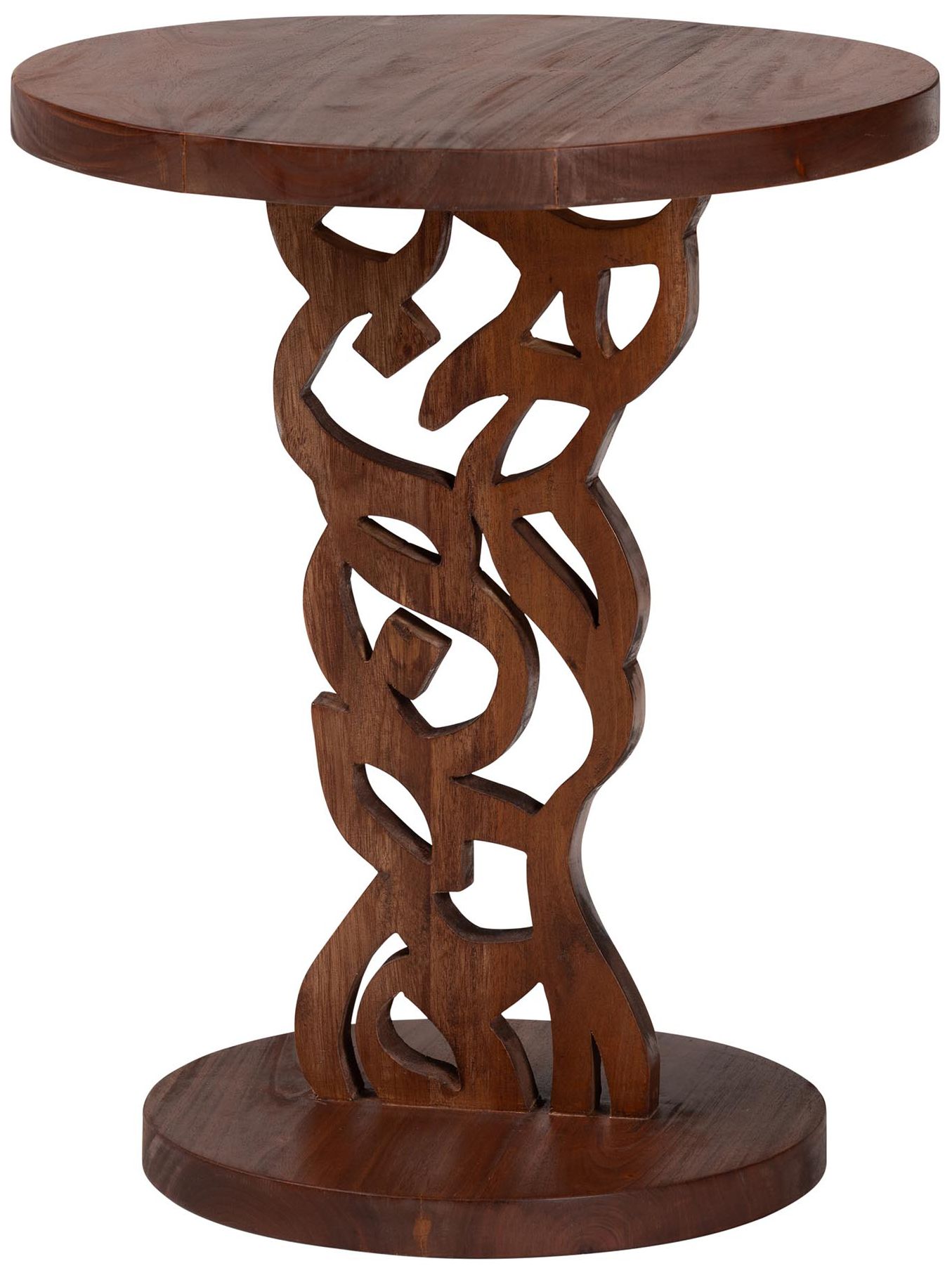 Image 2 bali & pari Donna Nightstand with Pedestal Base - Round Bedside Table