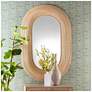 1_bali & pari Drucilla Bohemian Natural Brown Rattan Oval Accent Wall Mirror