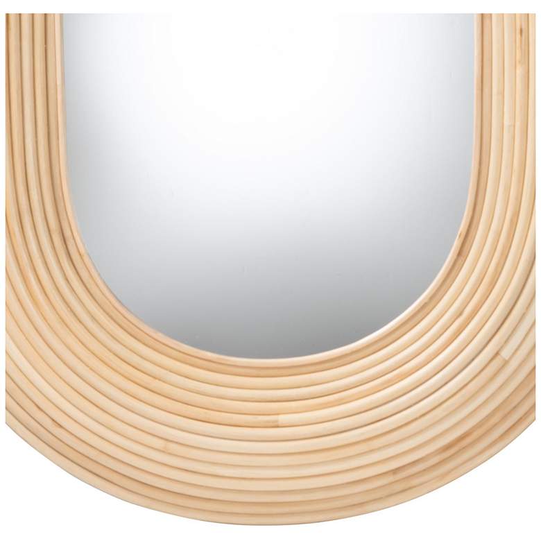 Image 4 bali & pari Drucilla Bohemian Natural Brown Rattan Oval Accent Wall Mirror more views