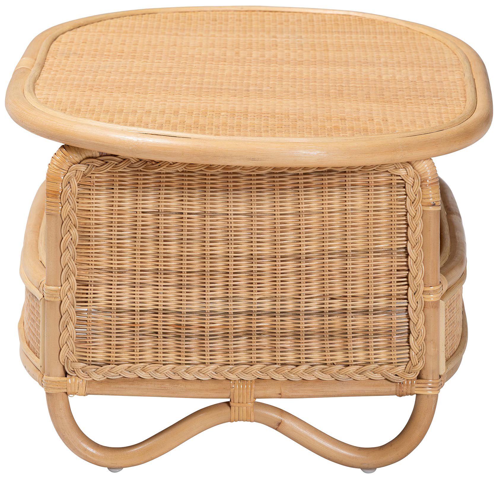 Image 4 bali & pari Dyna Natural Rattan Coffee Table with Open Shelf more views