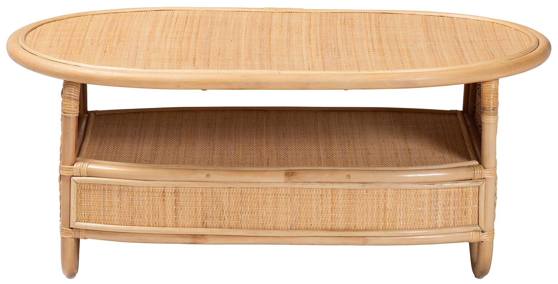 Image 5 bali & pari Dyna Natural Rattan Coffee Table with Open Shelf more views