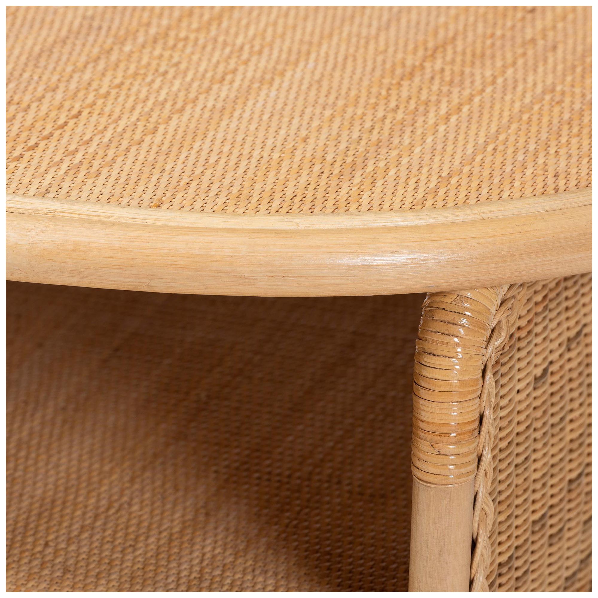 Image 6 bali & pari Dyna Natural Rattan Coffee Table with Open Shelf more views