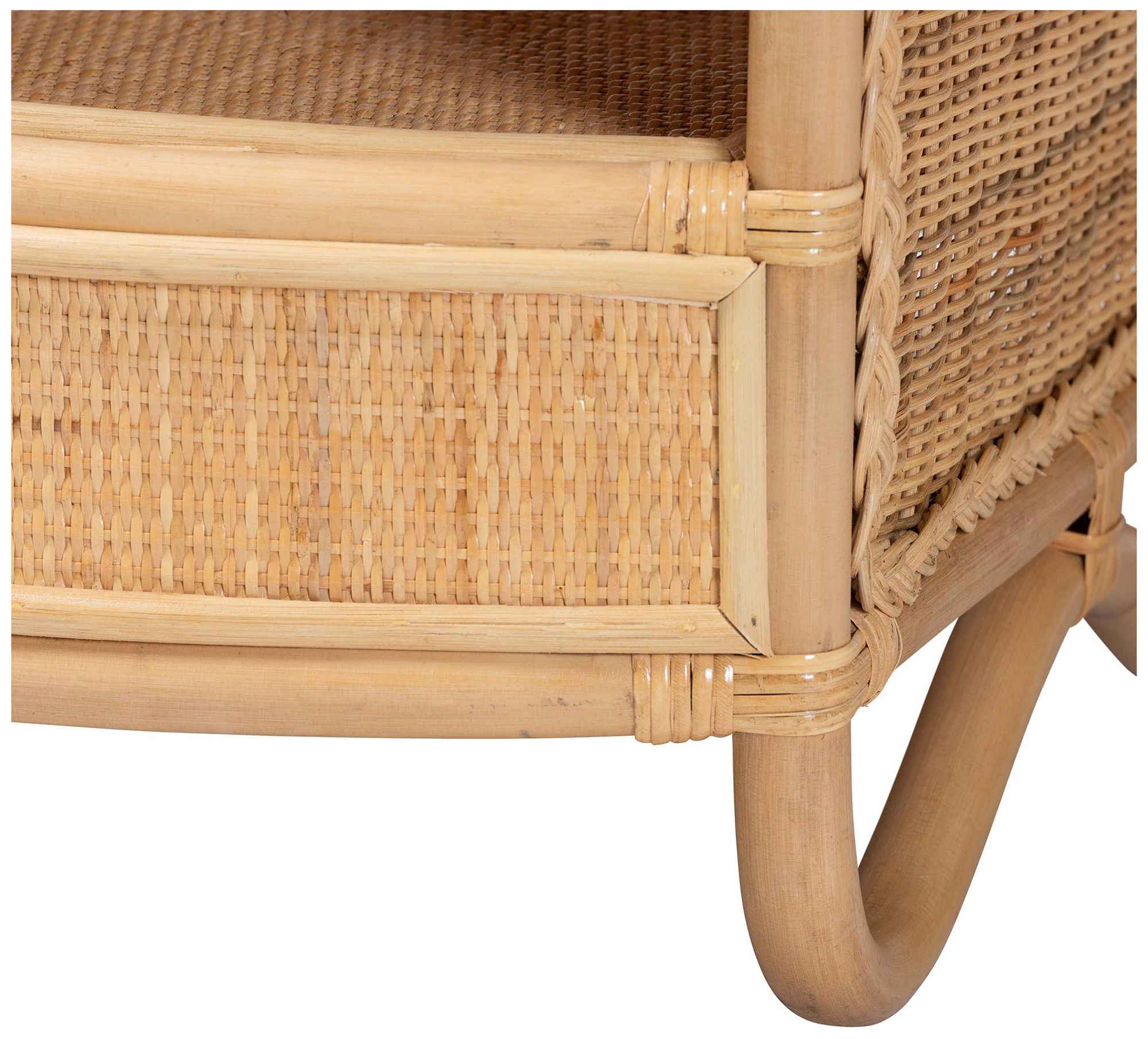 Image 7 bali & pari Dyna Natural Rattan Coffee Table with Open Shelf more views