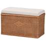 2_bali & pari Eamon Braided Rattan Storage Bench with Cushioned Lift Top Lid