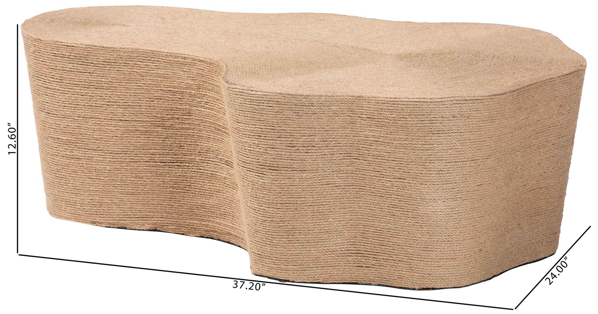 bali & pari Edna Natural Jute Coffee Table - Textured Handwoven