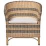 3_bali & pari Elda Natural Rattan Accent Chair - Wicker Barrel-Back Chair more views