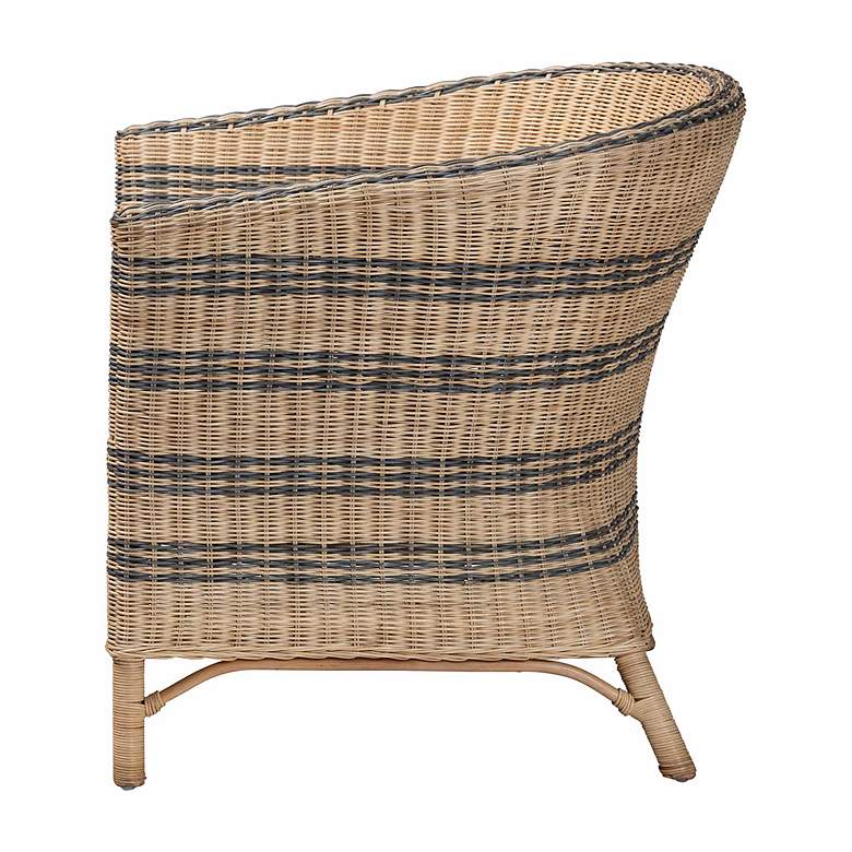 Image 4 bali & pari Elda Natural Rattan Accent Chair - Wicker Barrel-Back Chair more views