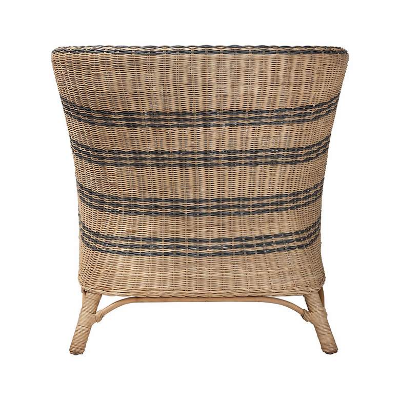 Image 5 bali & pari Elda Natural Rattan Accent Chair - Wicker Barrel-Back Chair more views