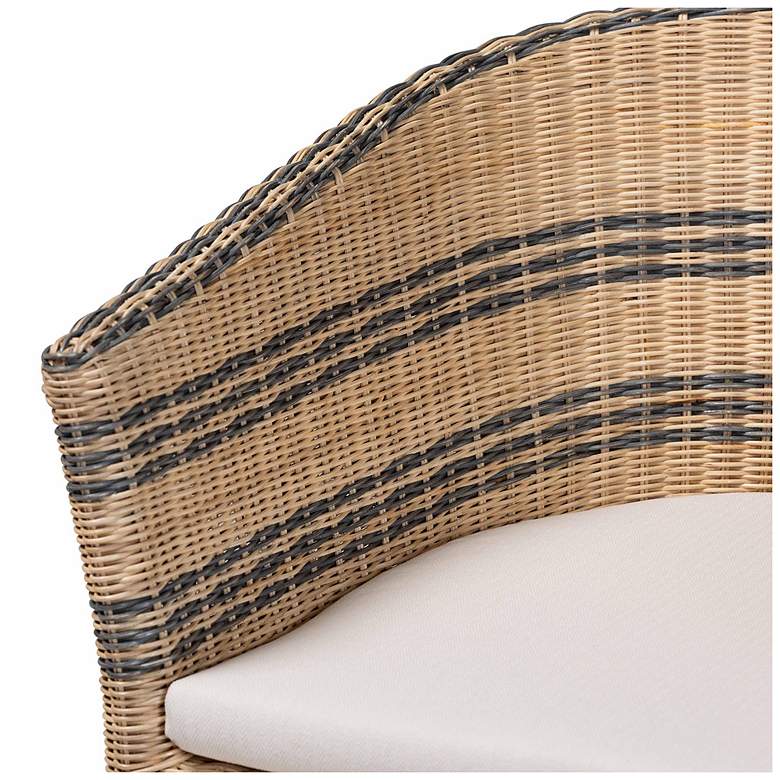 Image 6 bali & pari Elda Natural Rattan Accent Chair - Wicker Barrel-Back Chair more views