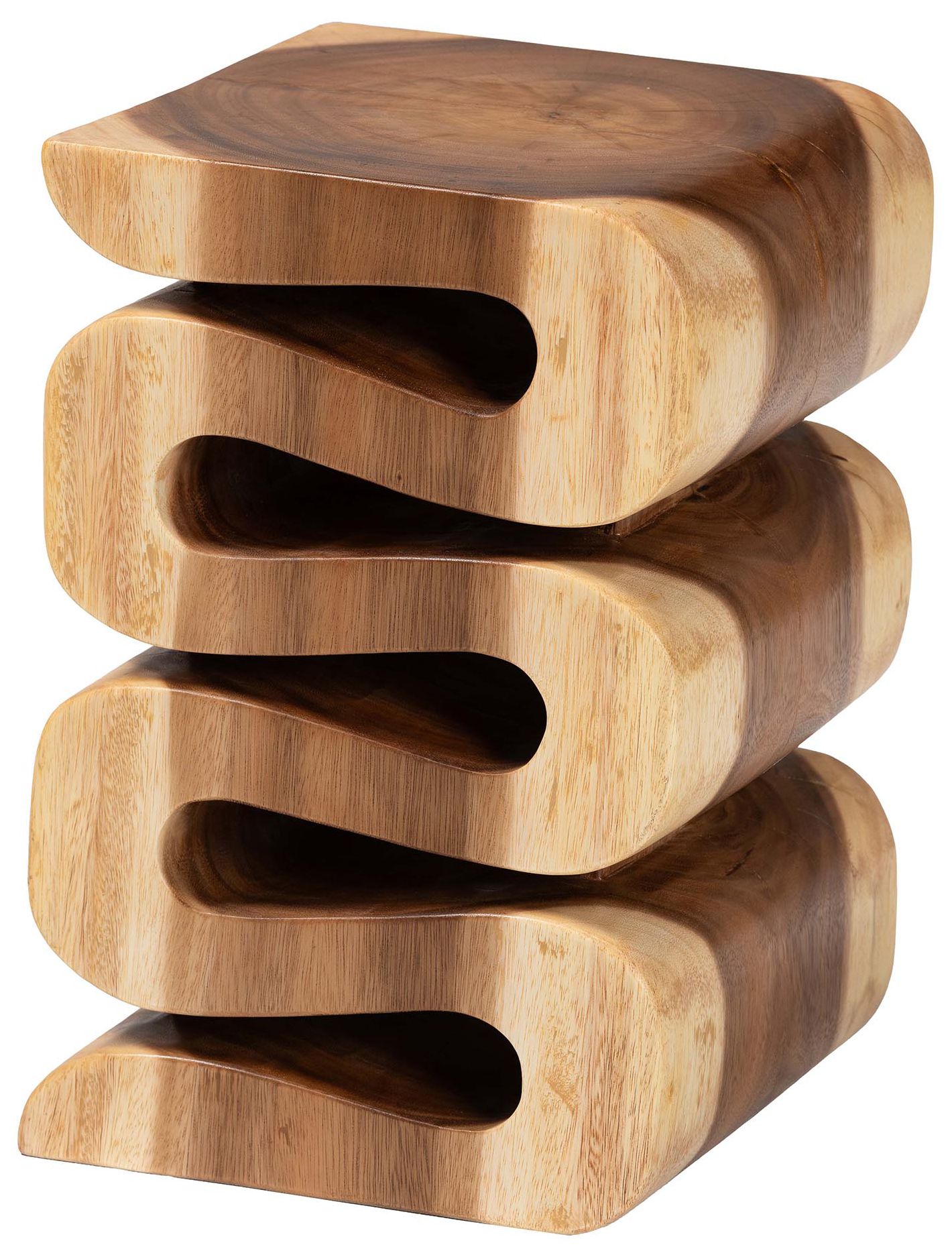 Image 2 bali & pari Eliada Hand-carved Suar Wood Side Table