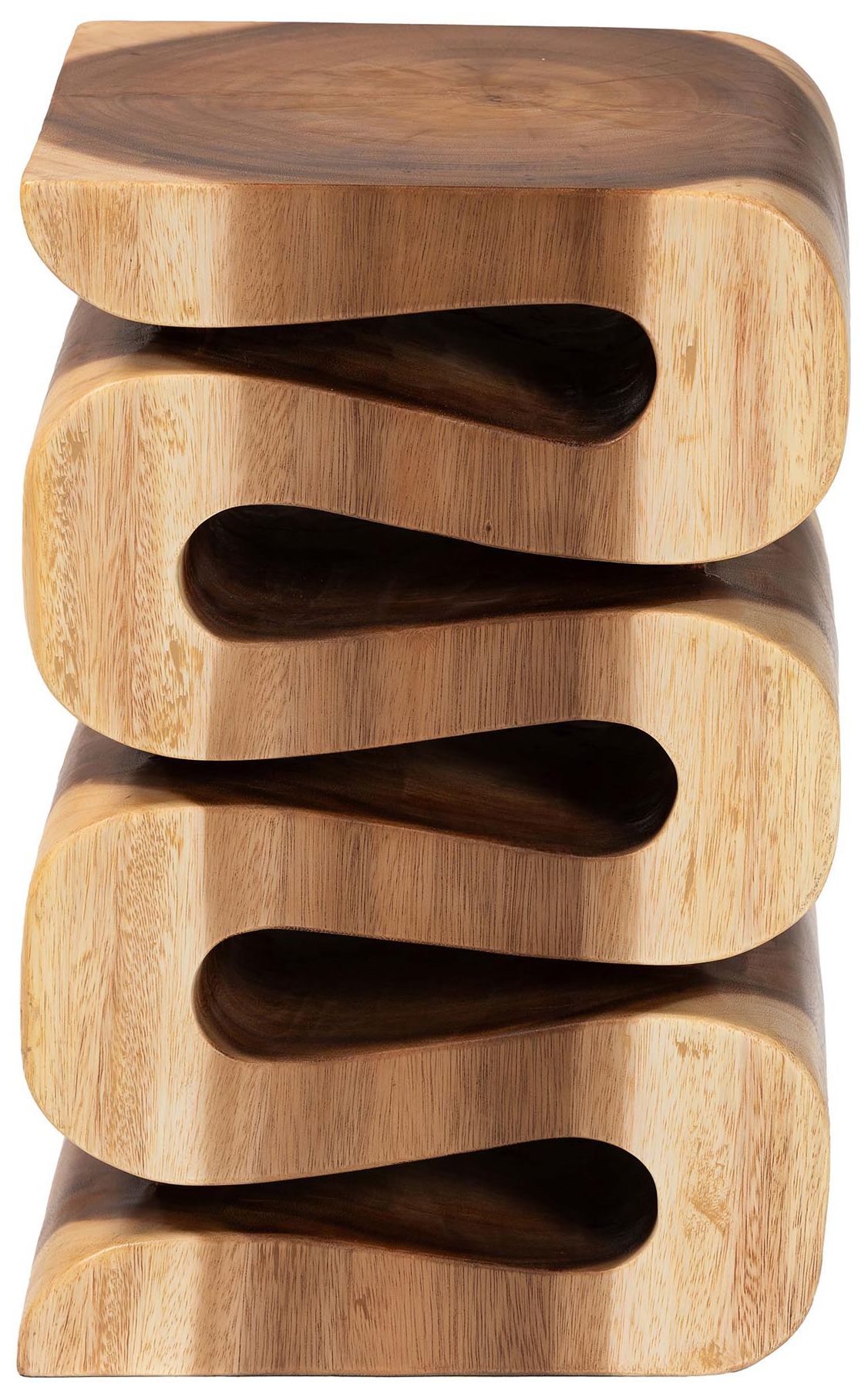 Image 3 bali & pari Eliada Hand-carved Suar Wood Side Table more views