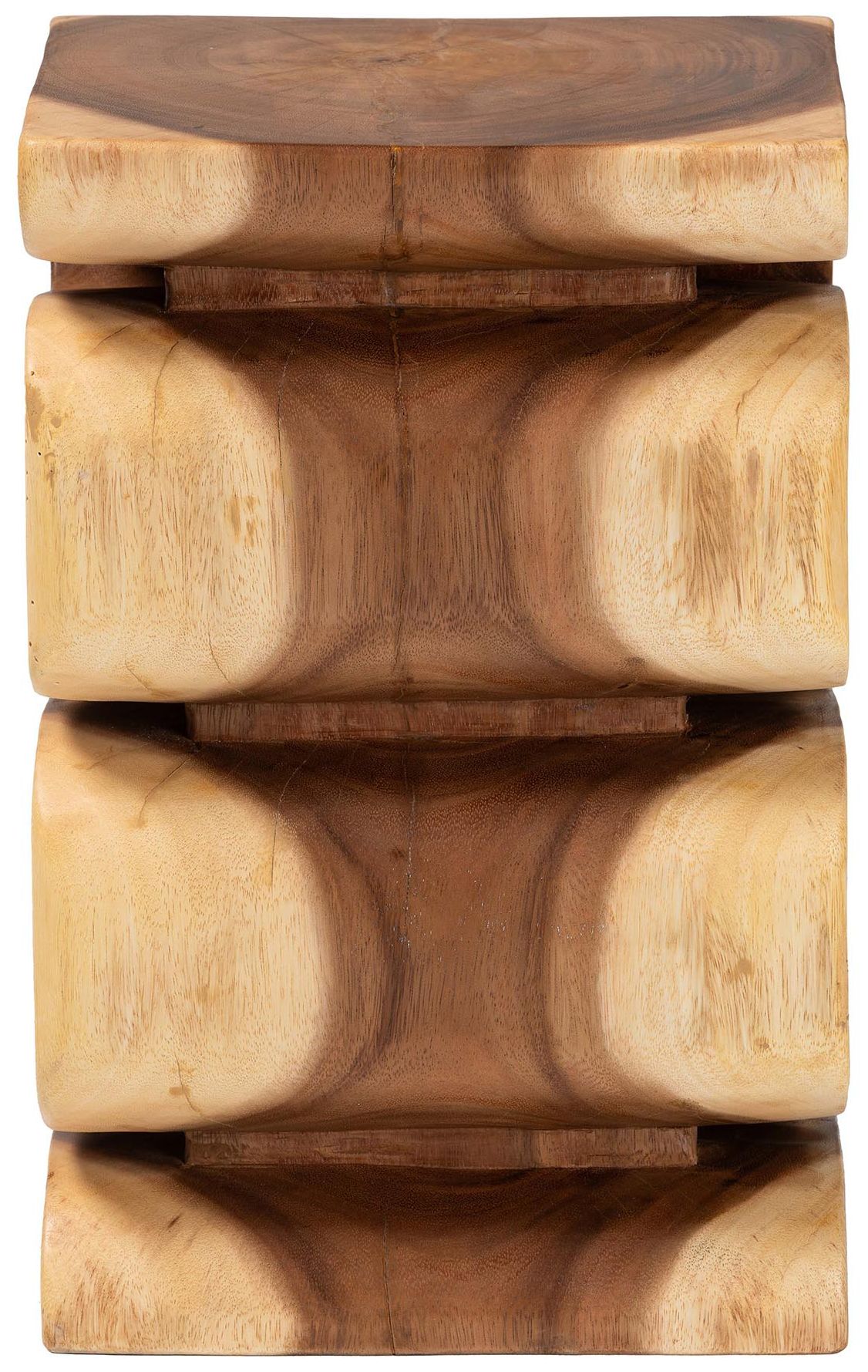 Image 4 bali & pari Eliada Hand-carved Suar Wood Side Table more views