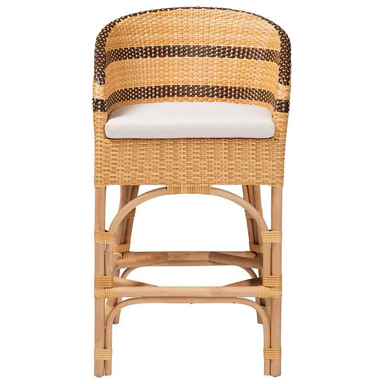 Image 3 bali & pari Elma Rattan Counter Stool with Cushion - Counter Chair more views