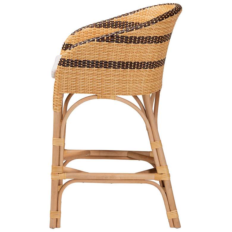 Image 4 bali & pari Elma Rattan Counter Stool with Cushion - Counter Chair more views