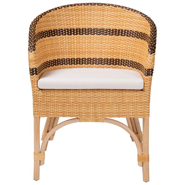 Image 3 bali & pari Elma Rattan Dining Chair with Cushion - Accent Chair more views