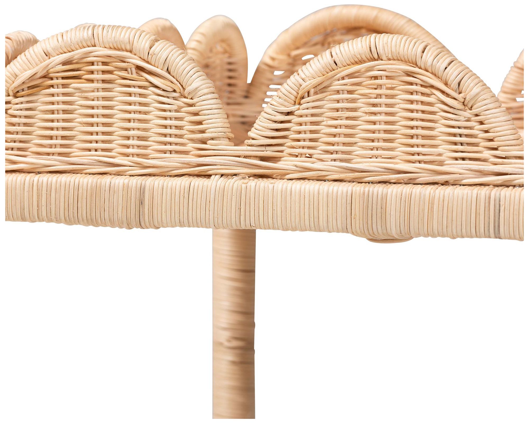 Image 5 bali & pari Eloisa Natural Rattan End Table - Handwoven Wicker 2-Tier more views