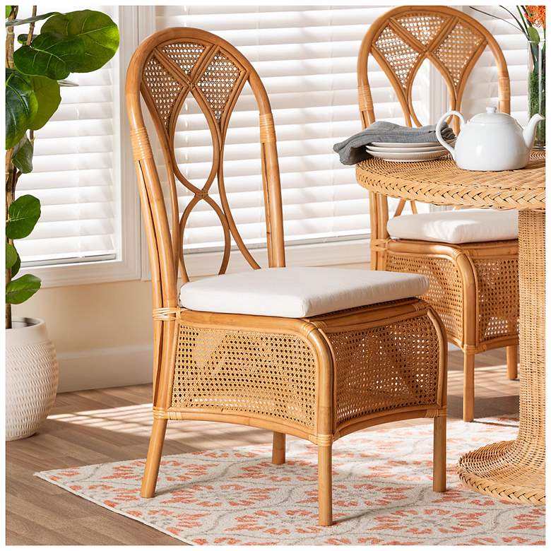 Image 1 bali & pari Elsa Natural Rattan Dining Chair - Wicker Side Chair