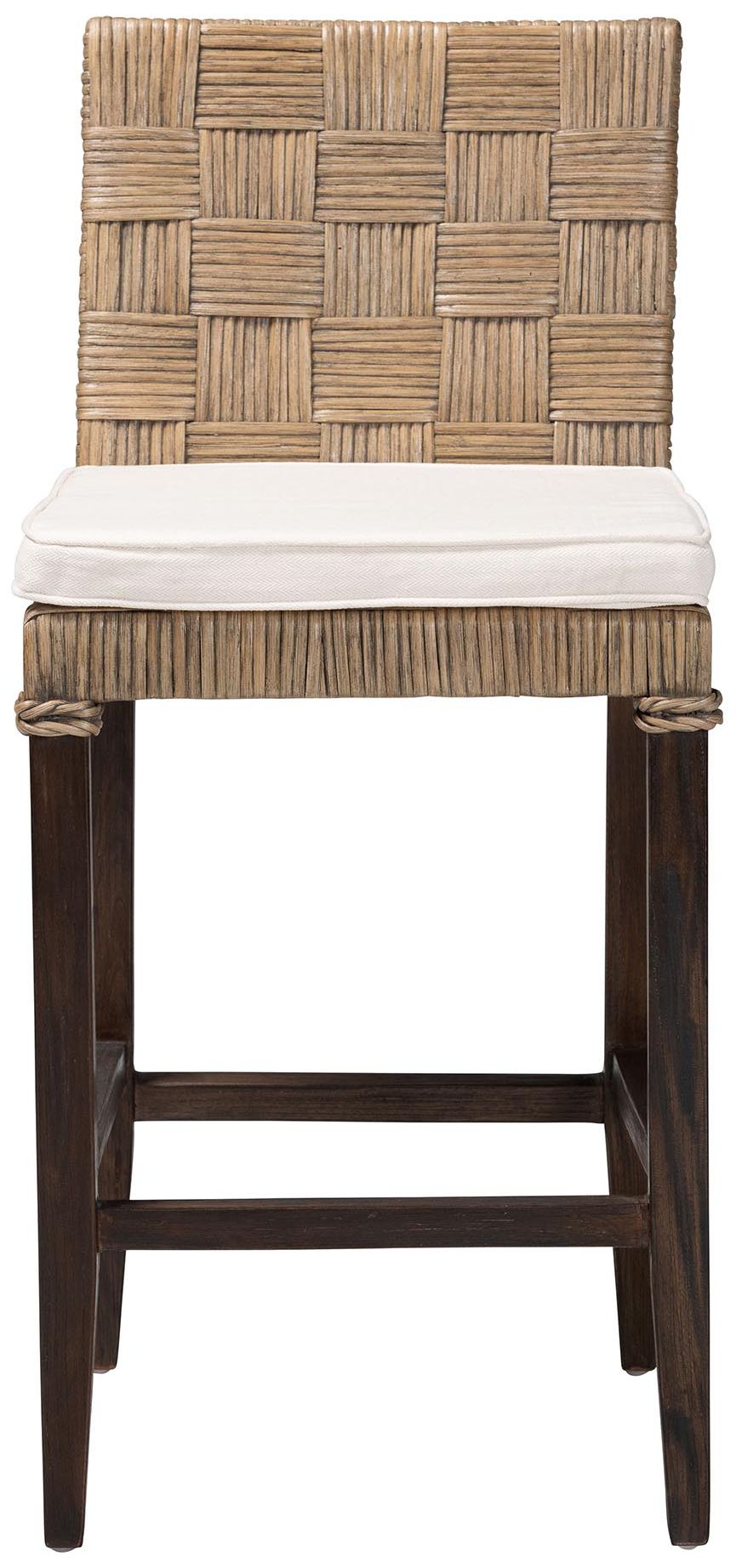 Image 3 bali & pari Fatima Rattan Counter Stool with Cushion - Wicker Stool more views