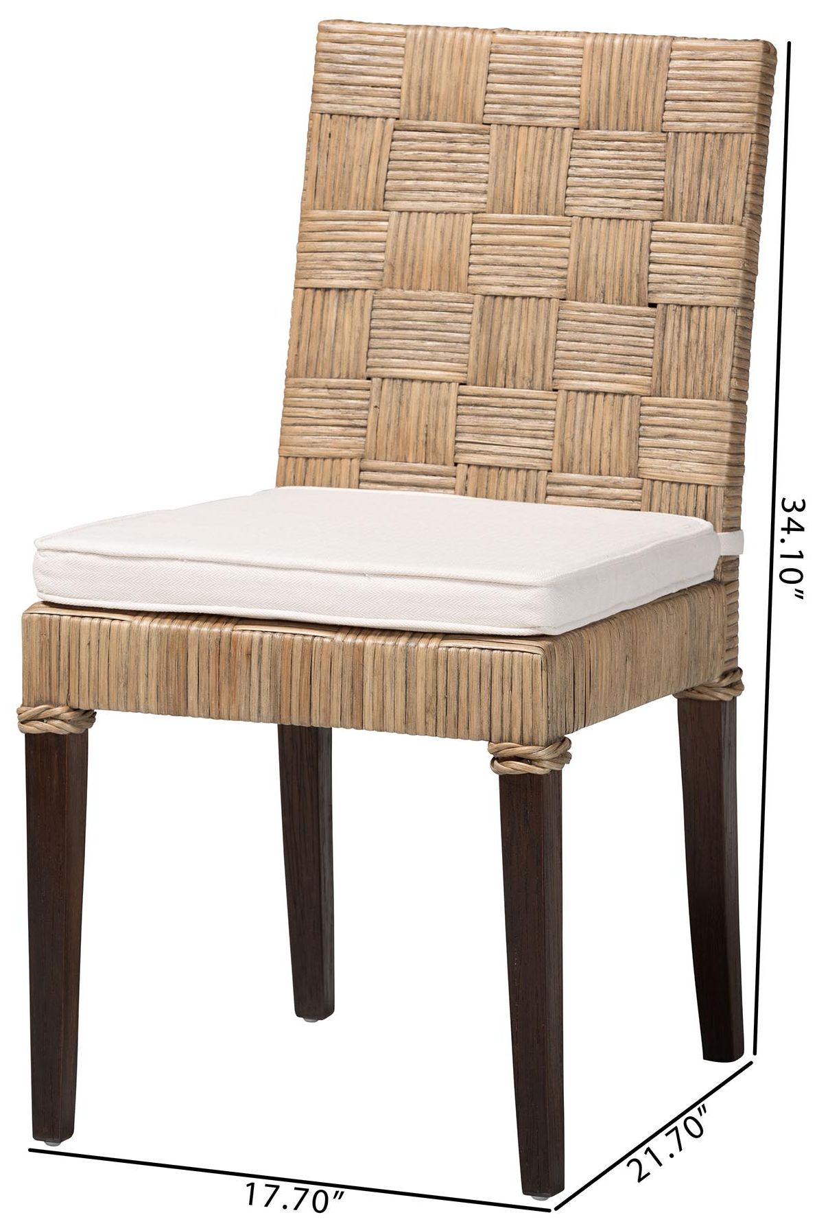 bali & pari Fatima Rattan Dining Chair with Cushion