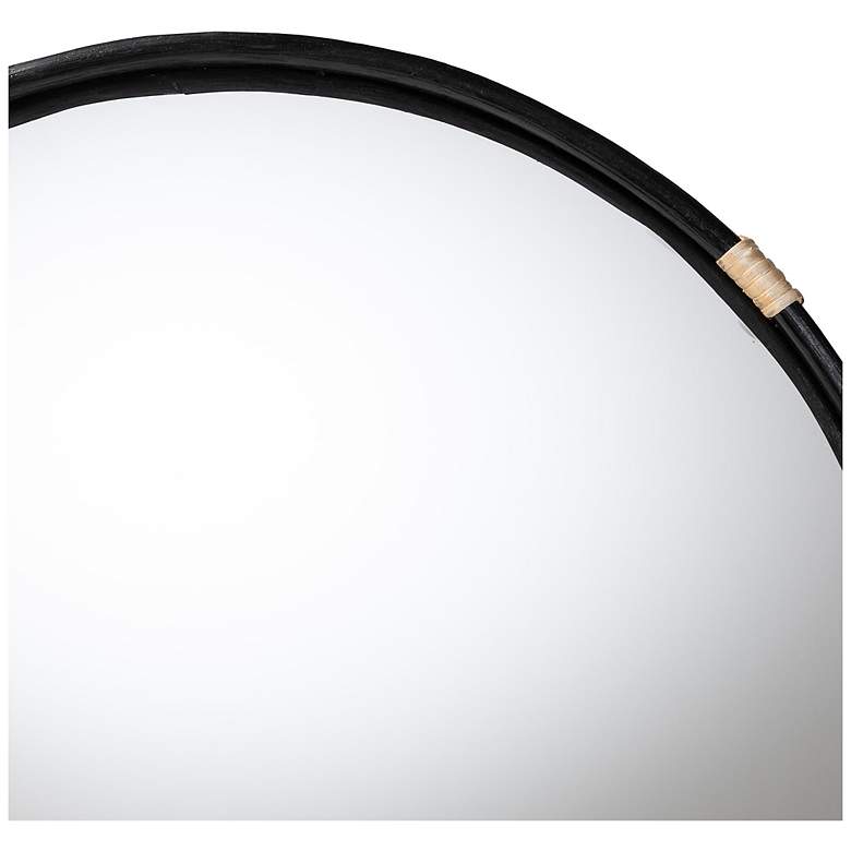Image 3 bali & pari Fenicia Round Rattan Wall Mirror with Black Frame more views