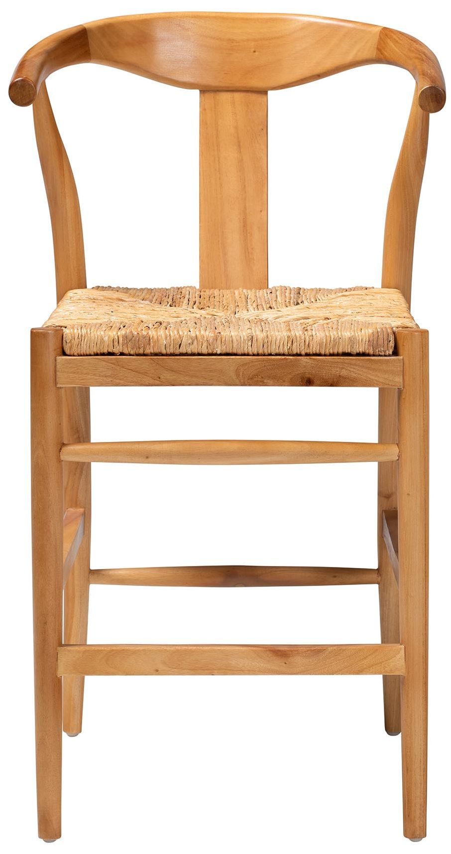 Image 4 bali & pari Fika Counter Stool with Woven Seagrass Seat - Stool with Arms more views