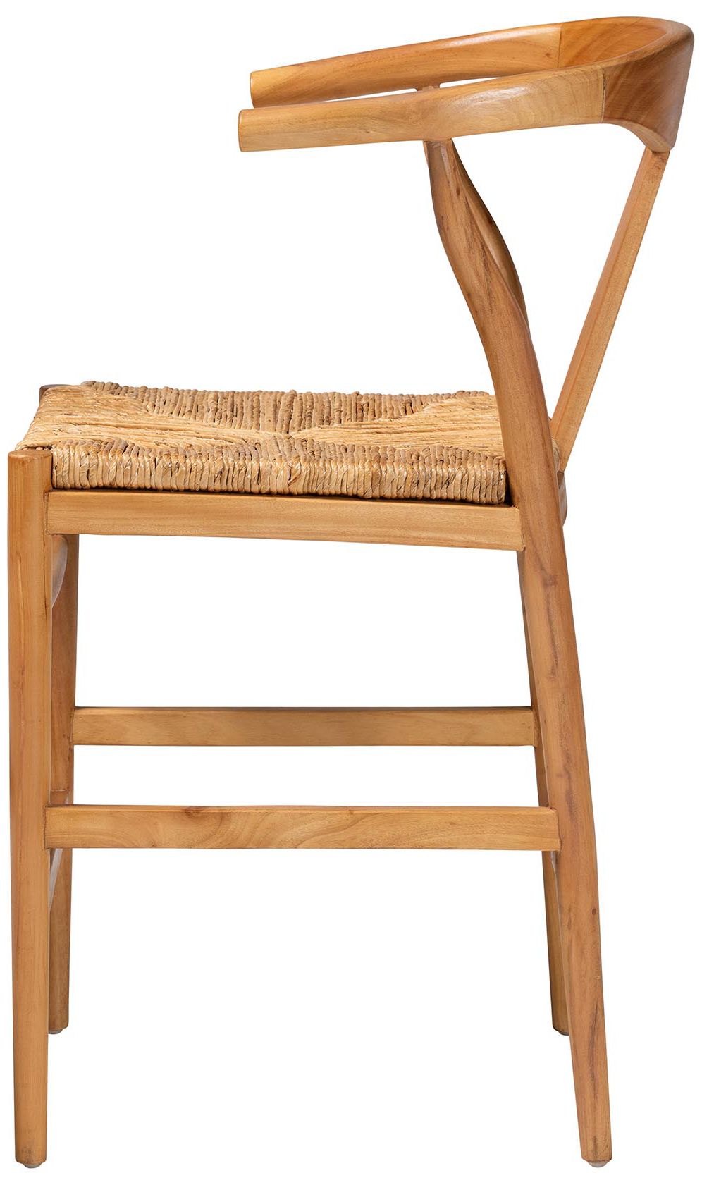 Image 5 bali & pari Fika Counter Stool with Woven Seagrass Seat - Stool with Arms more views