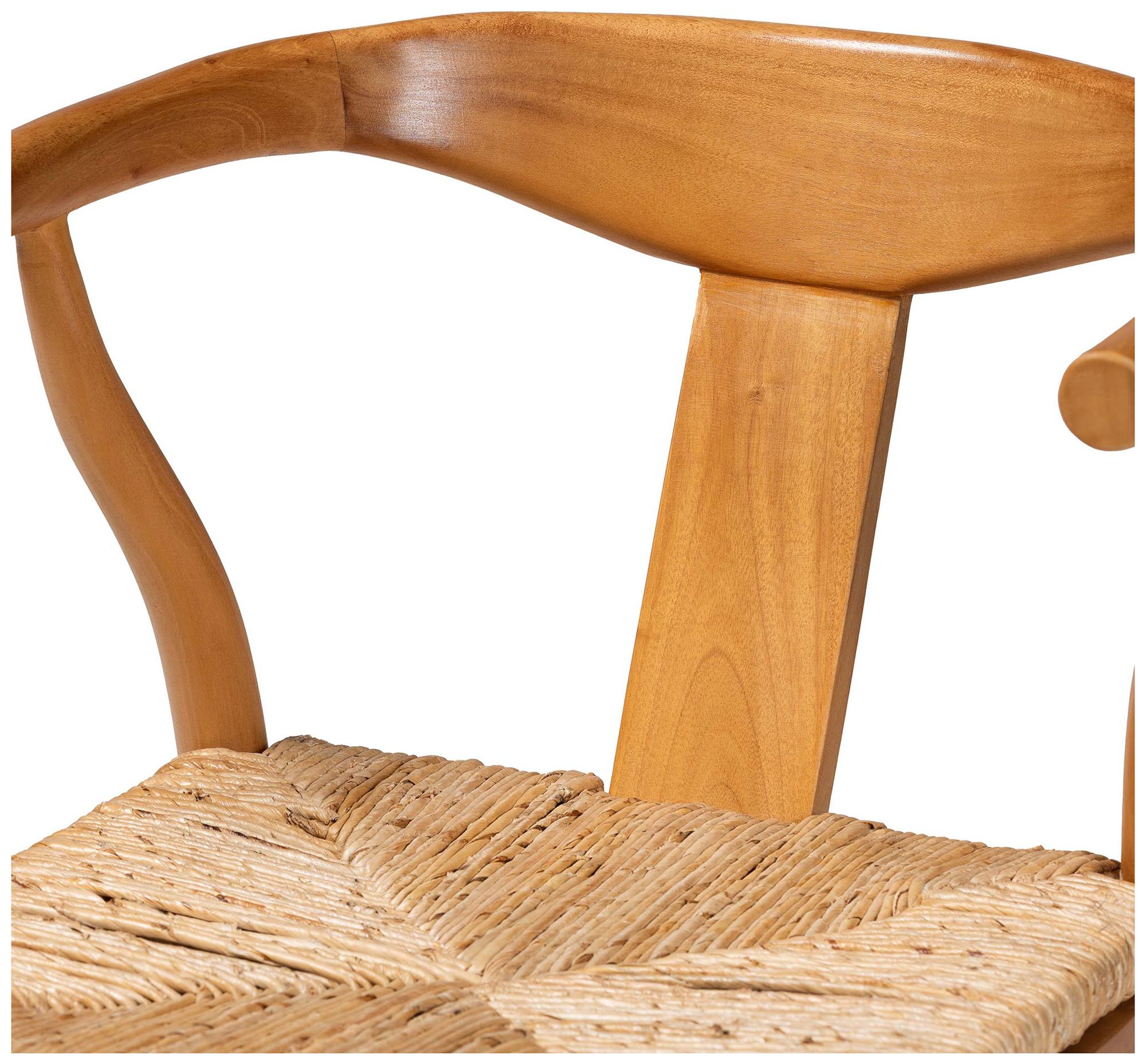 Image 6 bali & pari Fika Dining Chair with Woven Seagrass Seat - Handwoven Armchair more views