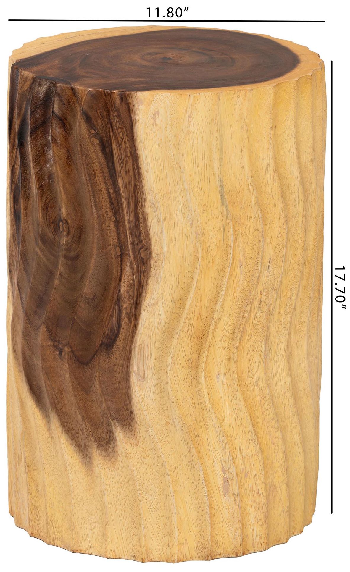 bali & pari Fuchsia Hand-carved Suar Wood Side Table