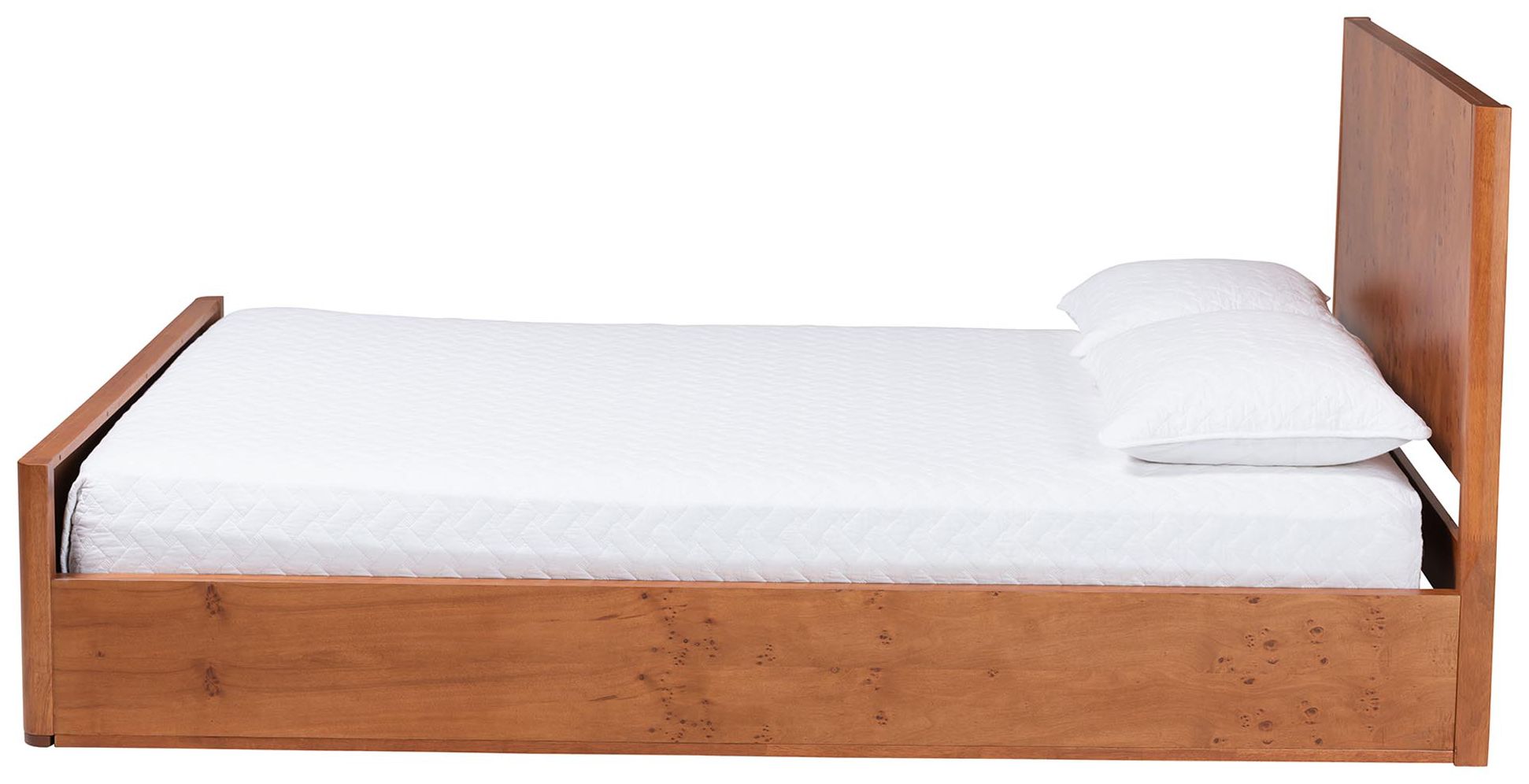 Image 3 bali & pari Fuentes Burl Wood Bed Frame - Low-Profile Platform Bed, Queen more views