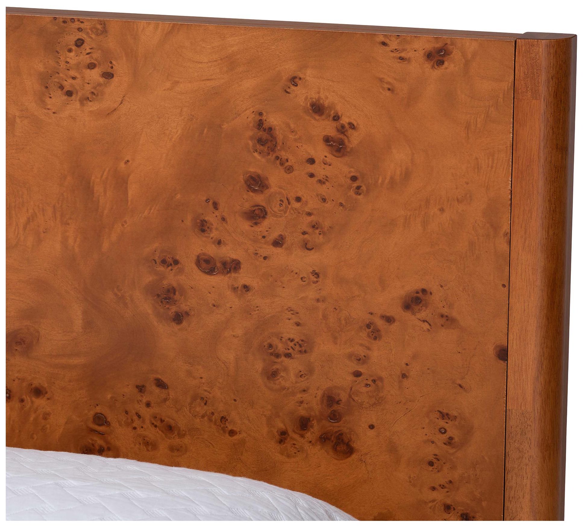 Image 5 bali & pari Fuentes Burl Wood Bed Frame - Low-Profile Platform Bed, Queen more views