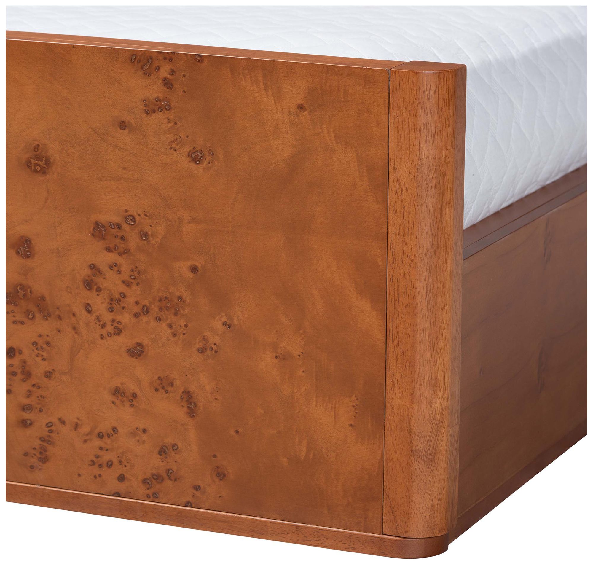Image 6 bali & pari Fuentes Burl Wood Bed Frame - Low-Profile Platform Bed, Queen more views