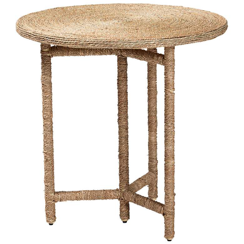 Image 2 bali & pari Fumito Handwoven Seagrass End Table - Round Side Table