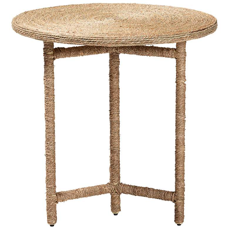 Image 3 bali & pari Fumito Handwoven Seagrass End Table - Round Side Table more views