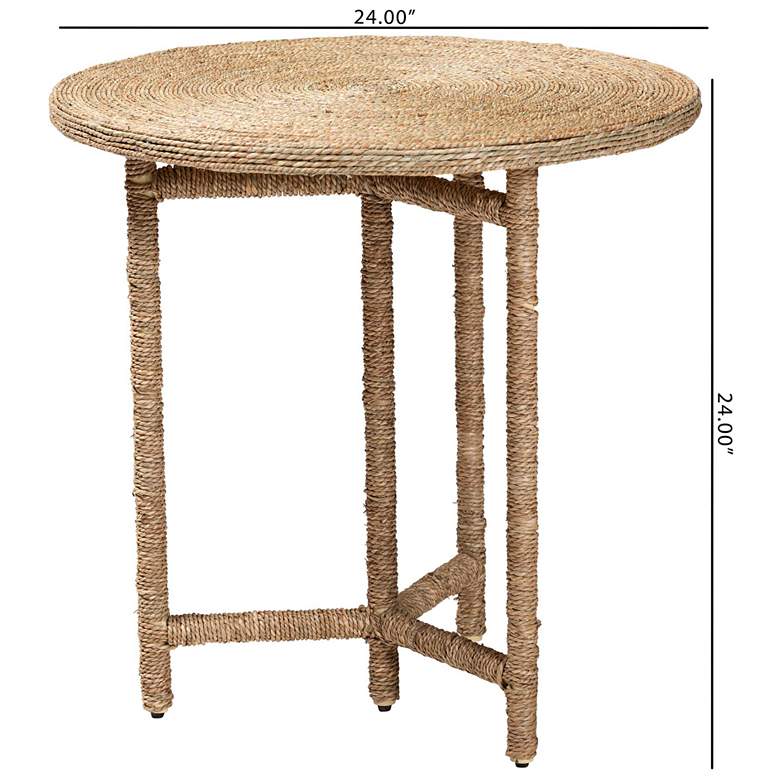 Image 7 bali & pari Fumito Handwoven Seagrass End Table - Round Side Table more views