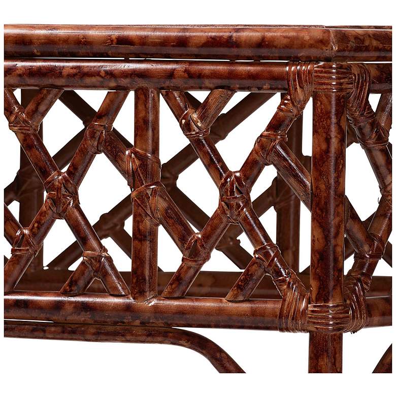 Image 6 bali & pari Gaspar Marbled Tortoise Natural Rattan Console Table more views