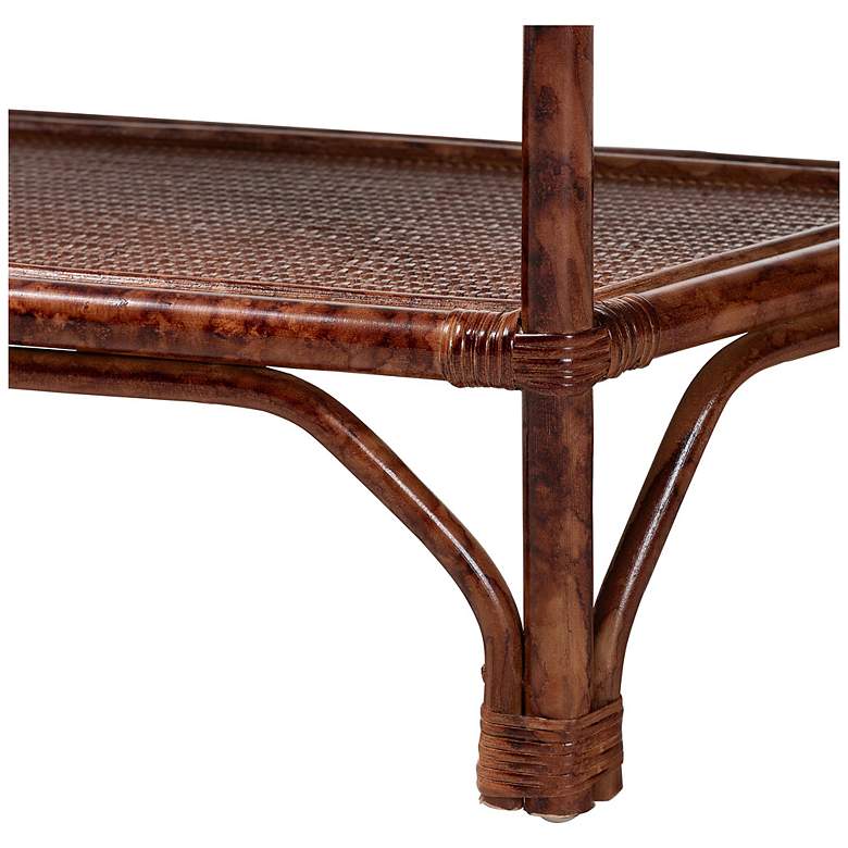 Image 7 bali & pari Gaspar Marbled Tortoise Natural Rattan Console Table more views