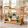 2_bali & pari Genet Natural Brown Rattan and Teak Wood 2-Tier Kitchen Cart more views