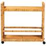 3_bali & pari Genet Natural Brown Rattan and Teak Wood 2-Tier Kitchen Cart more views