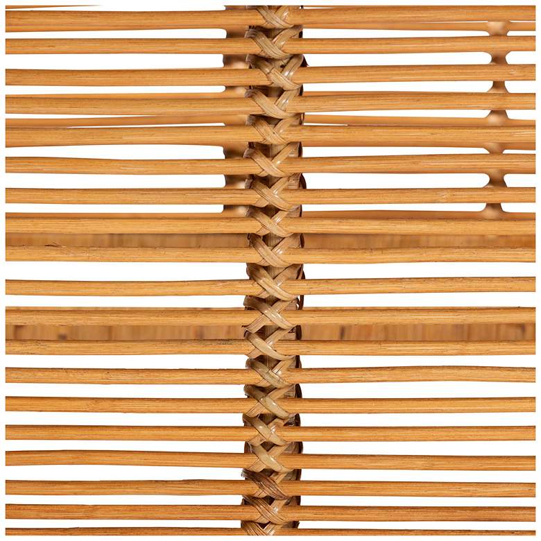 Image 6 bali & pari Genet Natural Brown Rattan and Teak Wood 2-Tier Kitchen Cart more views