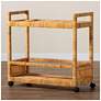 7_bali & pari Genet Natural Brown Rattan and Teak Wood 2-Tier Kitchen Cart more views