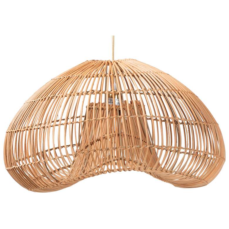 Image 2 bali & pari Hansa Natural Rattan Pendant Lampshade - Ceiling Light Cover