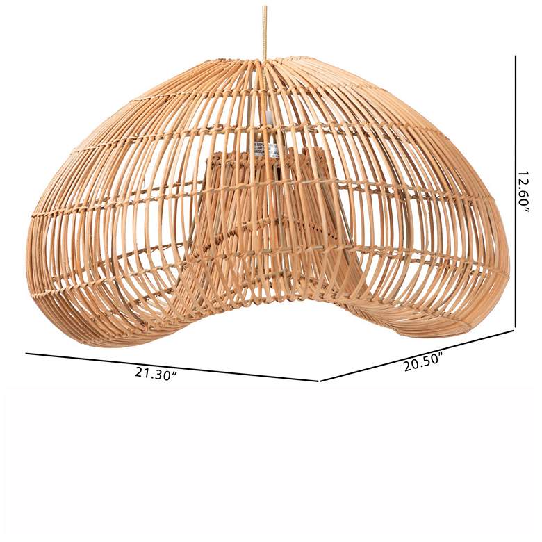 Image 3 bali & pari Hansa Natural Rattan Pendant Lampshade - Ceiling Light Cover more views