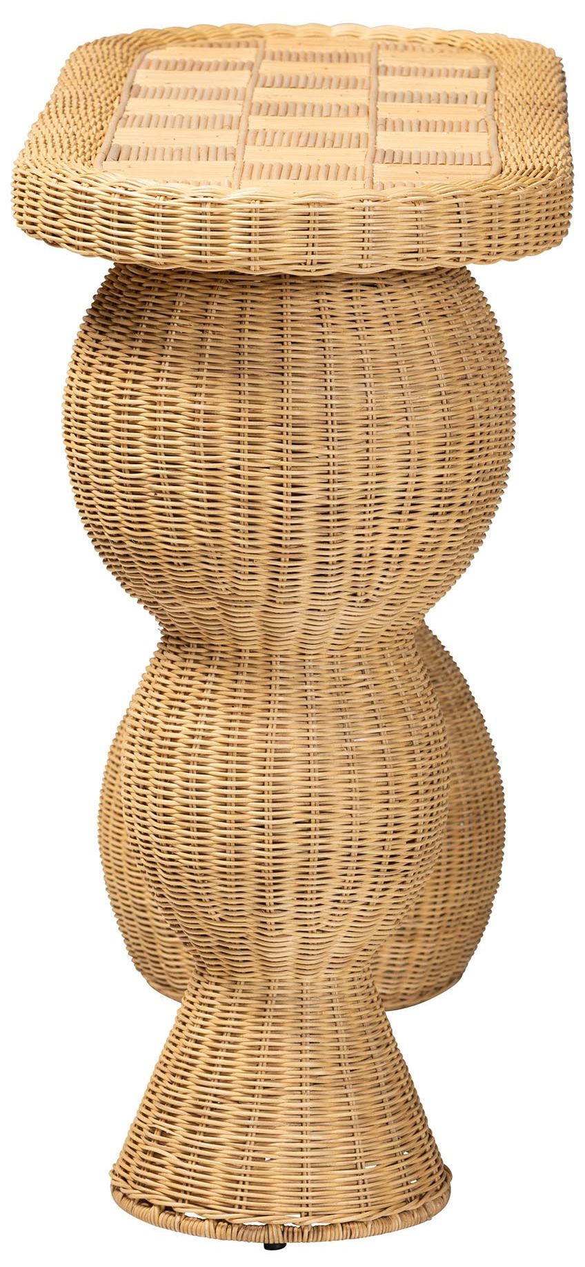 Image 4 bali & pari Hisao Natural Rattan Checkered Console Table with Base more views