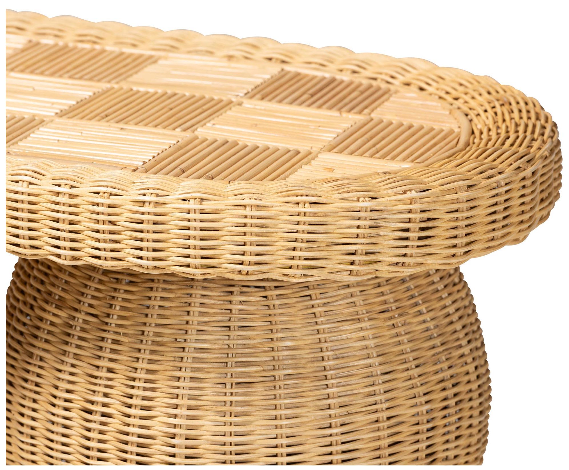 Image 5 bali & pari Hisao Natural Rattan Checkered Console Table with Base more views