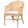 1_bali & pari Hollis Natural Rattan Barrel Chair with Cushion - Armchair