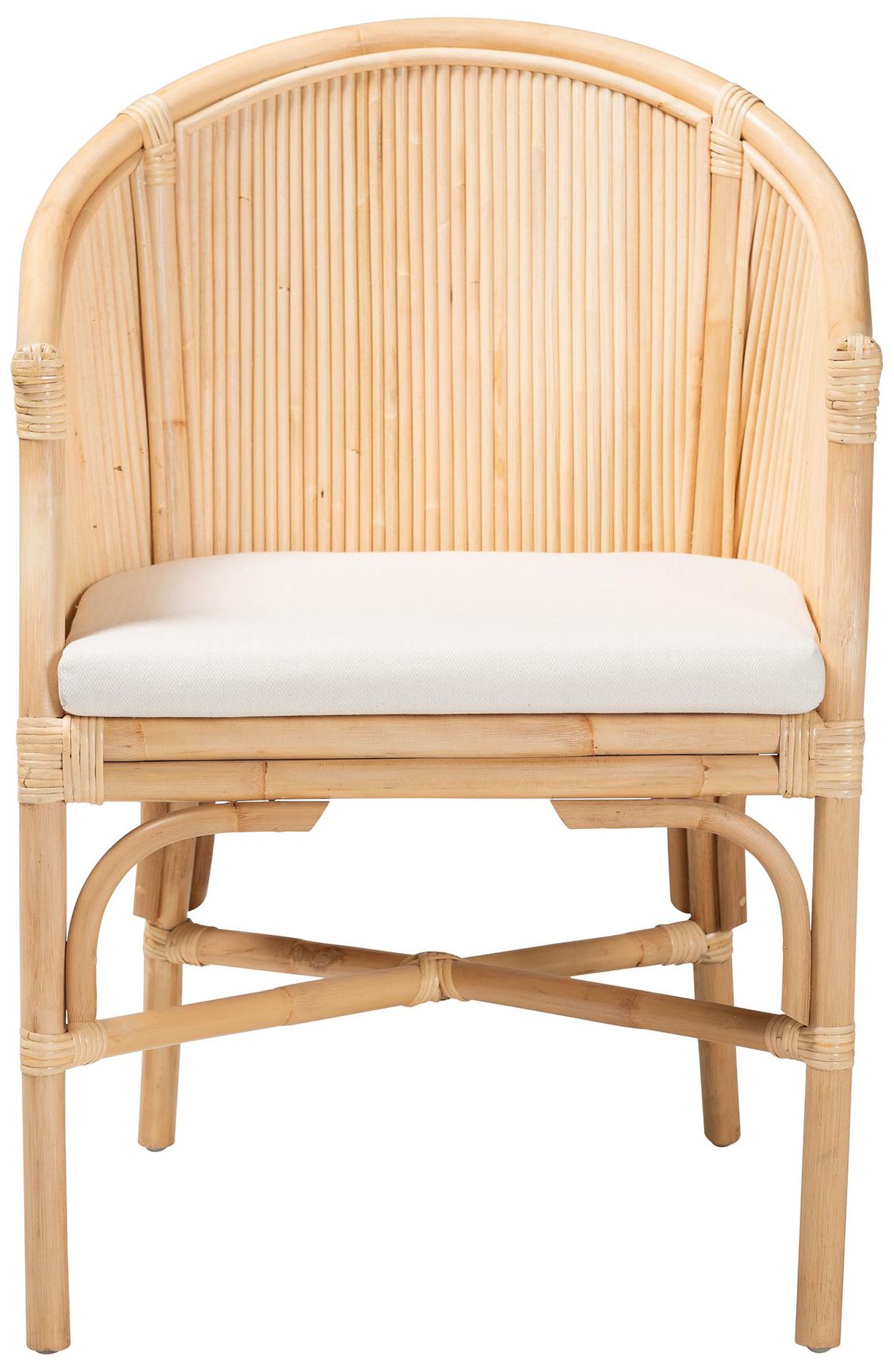 Image 3 bali & pari Hollis Natural Rattan Barrel Chair with Cushion - Armchair more views