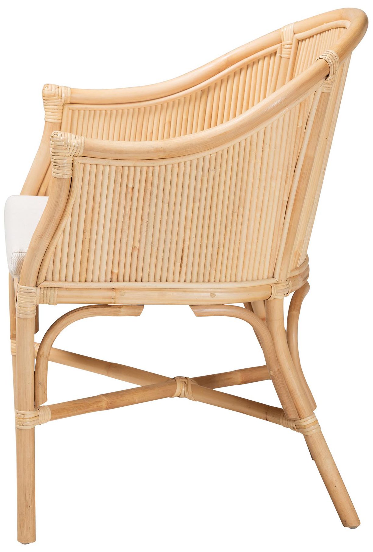 Image 4 bali & pari Hollis Natural Rattan Barrel Chair with Cushion - Armchair more views
