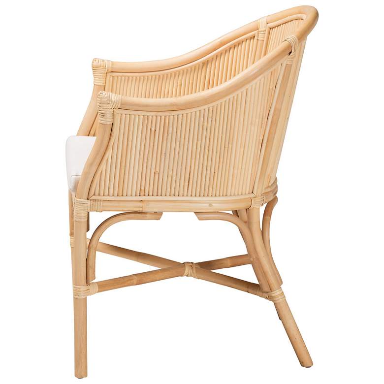 Image 4 bali & pari Hollis Natural Rattan Barrel Chair with Cushion - Armchair more views