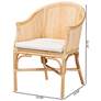bali & pari Hollis Natural Rattan Barrel Chair with Cushion - Armchair
