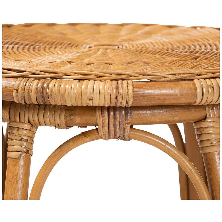 Image 4 bali & pari Jayana Natural Rattan Round End Table - Wicker Accent Table more views
